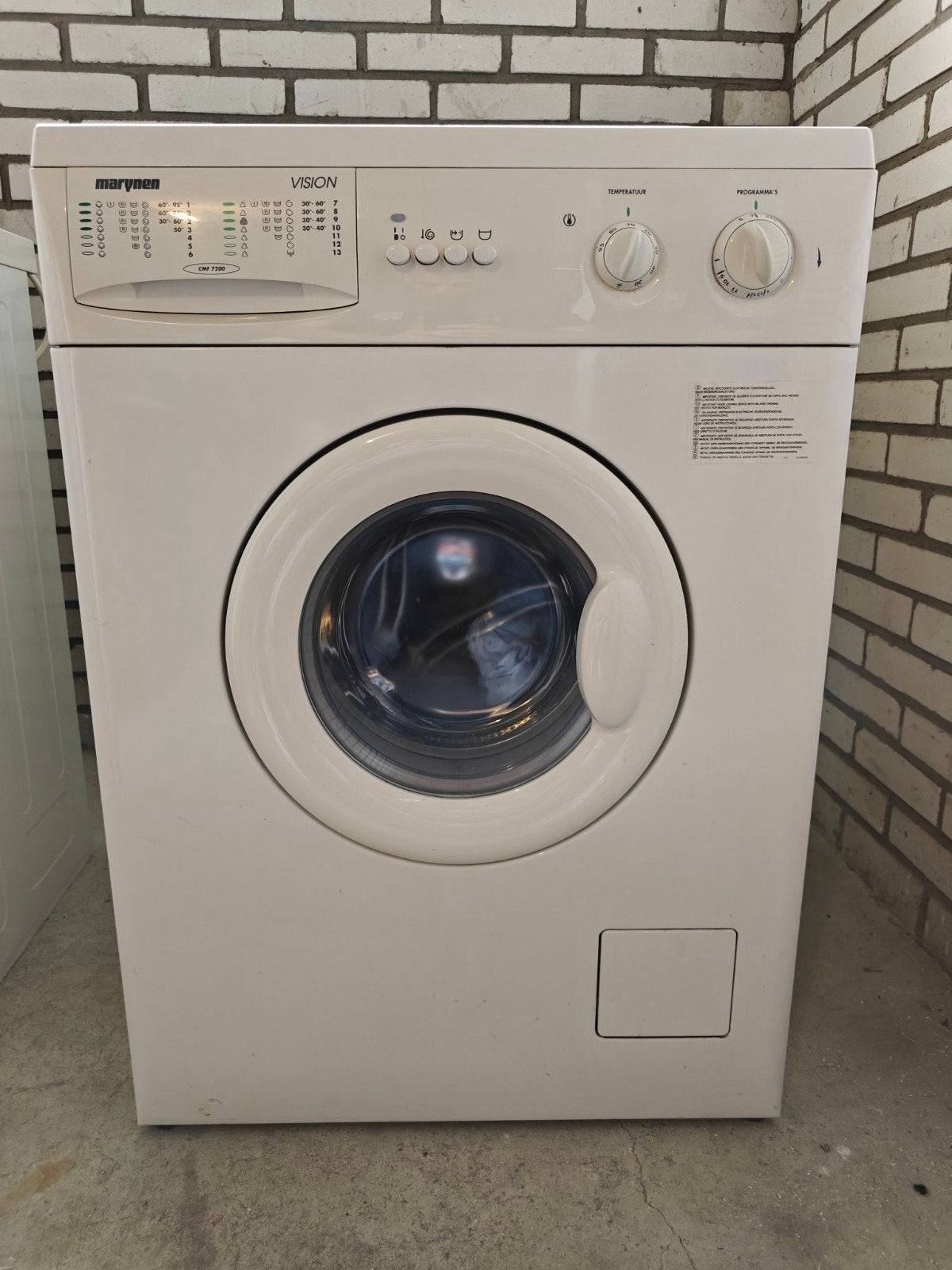 Marynen  Vision wasmachine, Ophalen, Gebruikt, 1200 tot 1600 toeren, 85 tot 90 cm