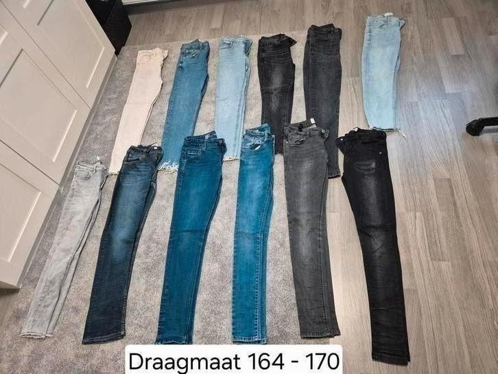 Pakket meisjes jeans draagmaat 164 - 170, Kinderen en Baby's, Kinderkleding | Maat 164, Broek, Meisje, H&M, Ophalen of Verzenden