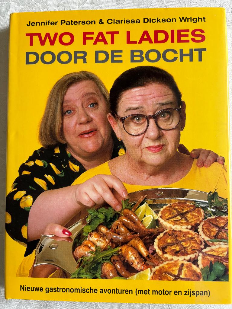 Two fat ladies door de bocht, Boeken, Kookboeken, Jennifer Paterson en Clarissa Dickson Wright, Overige typen, Europa, Ophalen