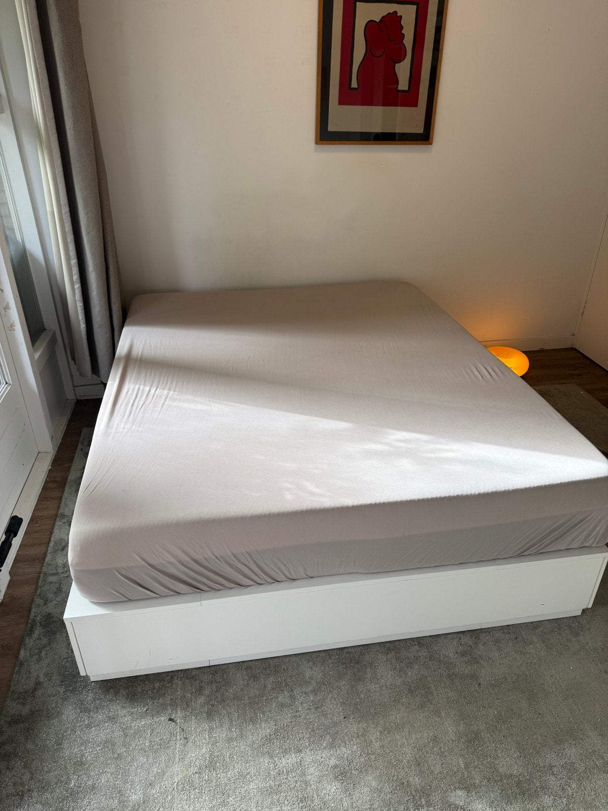 IKEA NORDLI Bedframe met opbergruimte, wit, 140x200 cm, Ophalen, Wit, Tweepersoons, 140 cm
