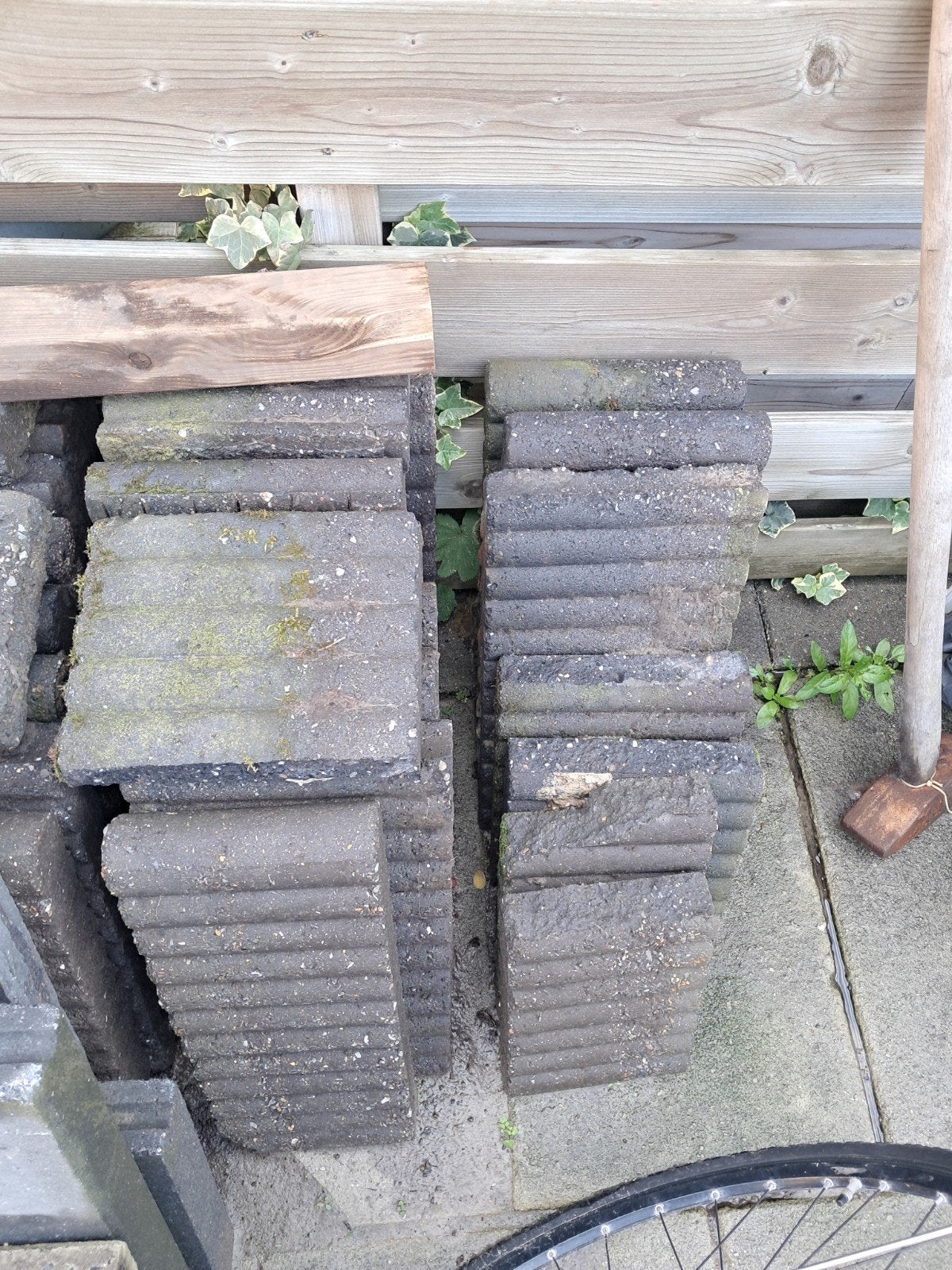 Gebruikte palissadebanden voor tuin en terras, Ophalen, Gebruikt, Beton, Overige typen