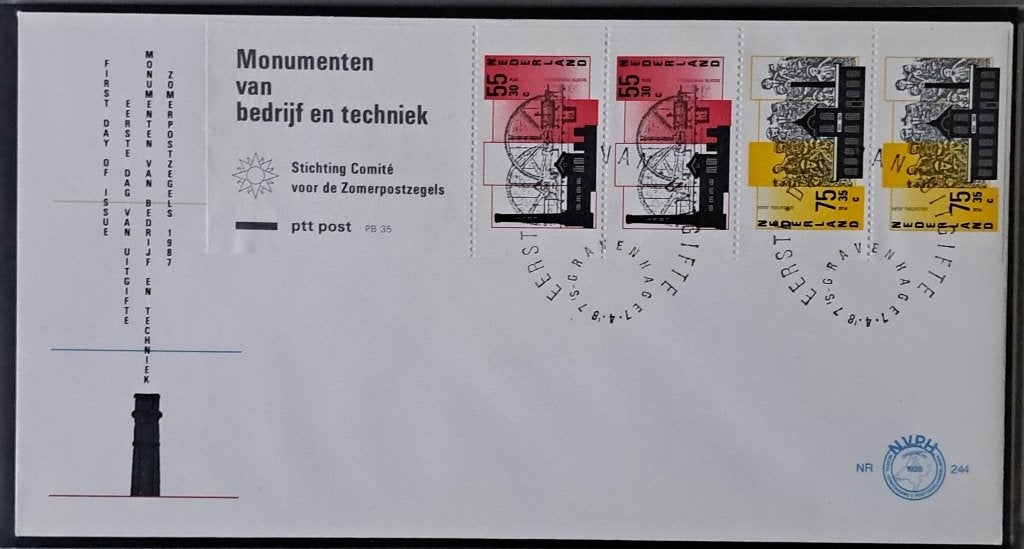Envelop - 244A.1987.Zomerzegels blok, Ophalen of Verzenden, Onbeschreven, Nederland