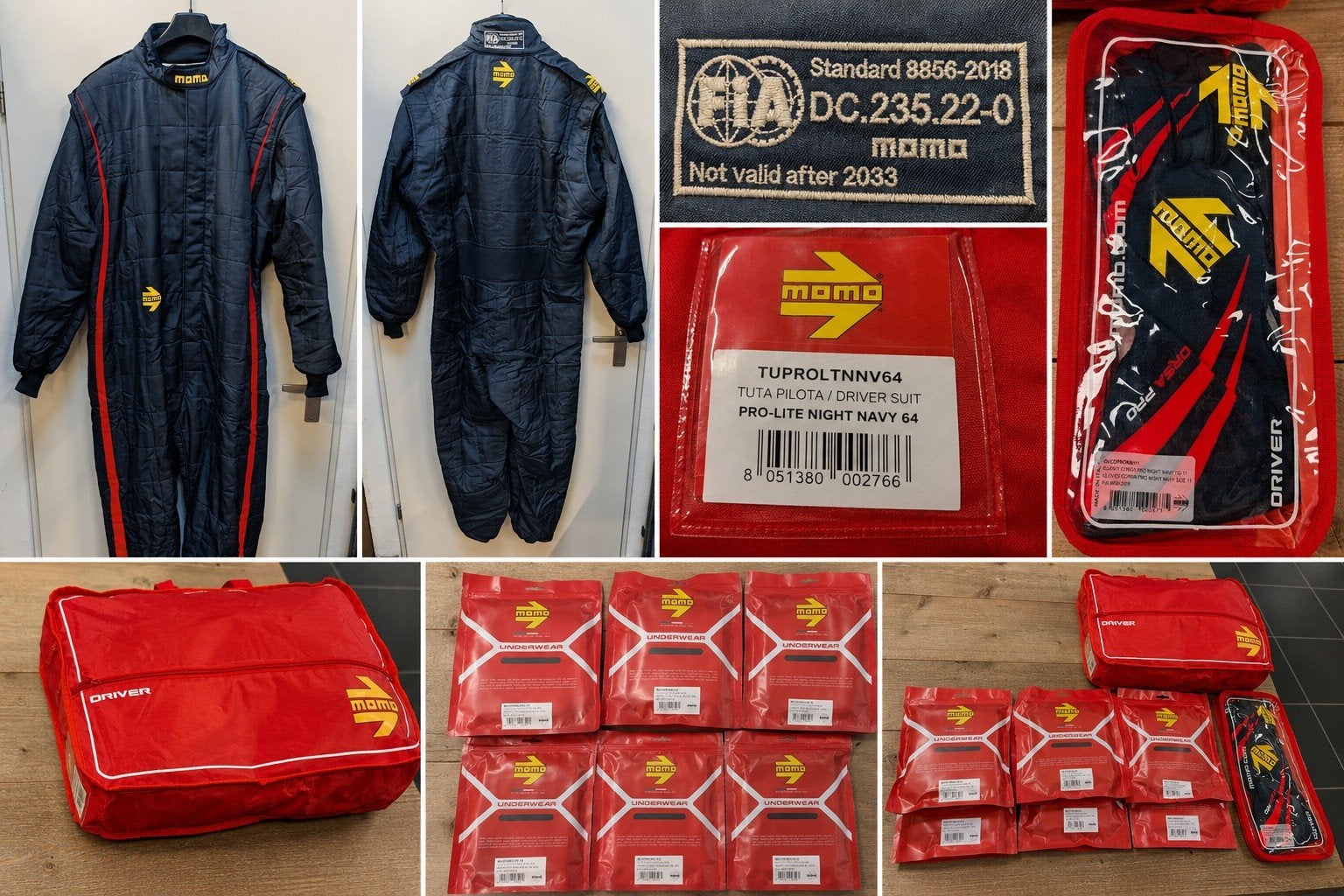 Momo FIA Race Overall 64, Ondergoed, Balaclava, Handschoenen, Ophalen of Verzenden, Nieuw