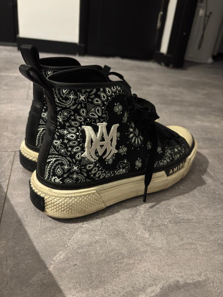 Amiri High Top Bandana Sneakers Maat 41, Ophalen, Zwart, Sneakers of Gympen, Gedragen