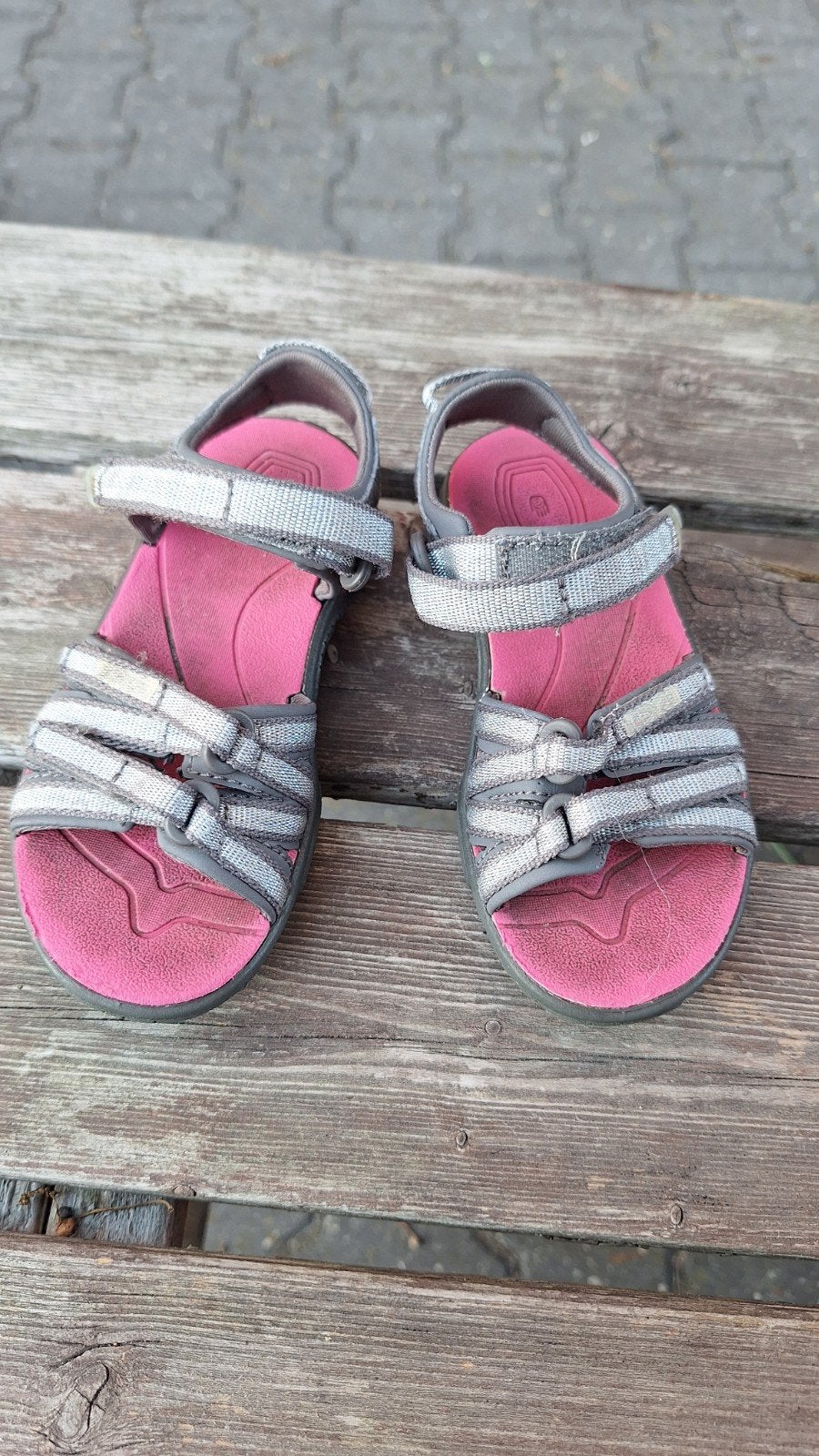 Meisjes Teva sandalen zilver/rosé maat 25-26, Meisje, Schoenen, Zo goed als nieuw, Teva