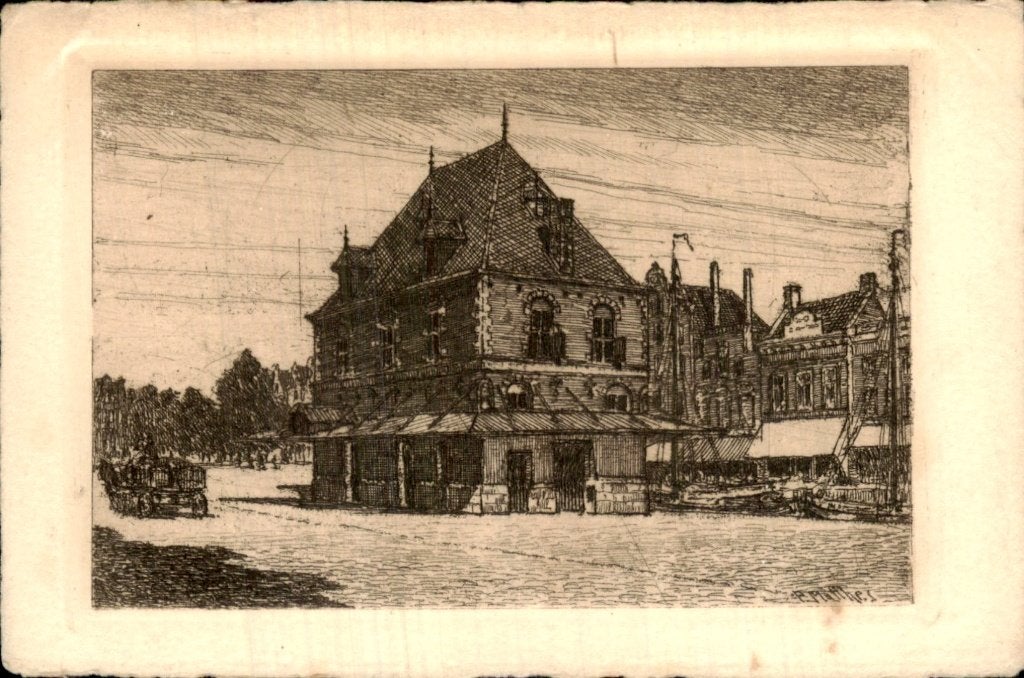 Leeuwarden - Nieuwestad - Oude Waag, Ophalen of Verzenden, 1920 tot 1940, Gelopen, Friesland