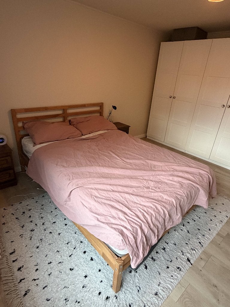 Bedframe Ikea tarva + lattenbodem 140x200cm, Ophalen, Gebruikt, Tweepersoons, 140 cm
