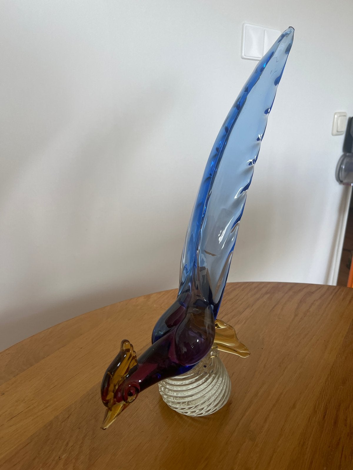 Prachtige glazen vogel - decoratief object, Ophalen, Zo goed als nieuw, Meerkleurig, Glas