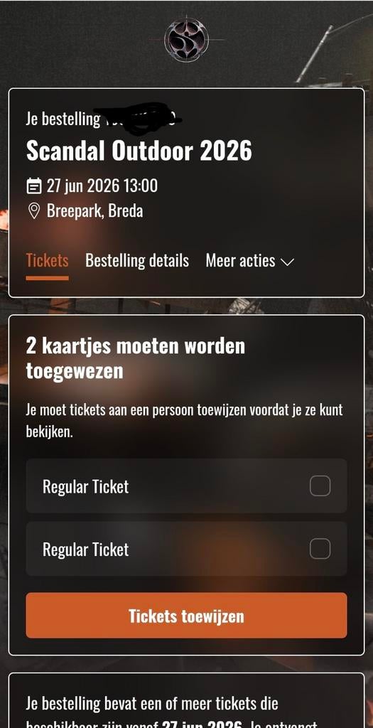 Scandal outdoor festival 27 juni 1 ticket, Eén persoon