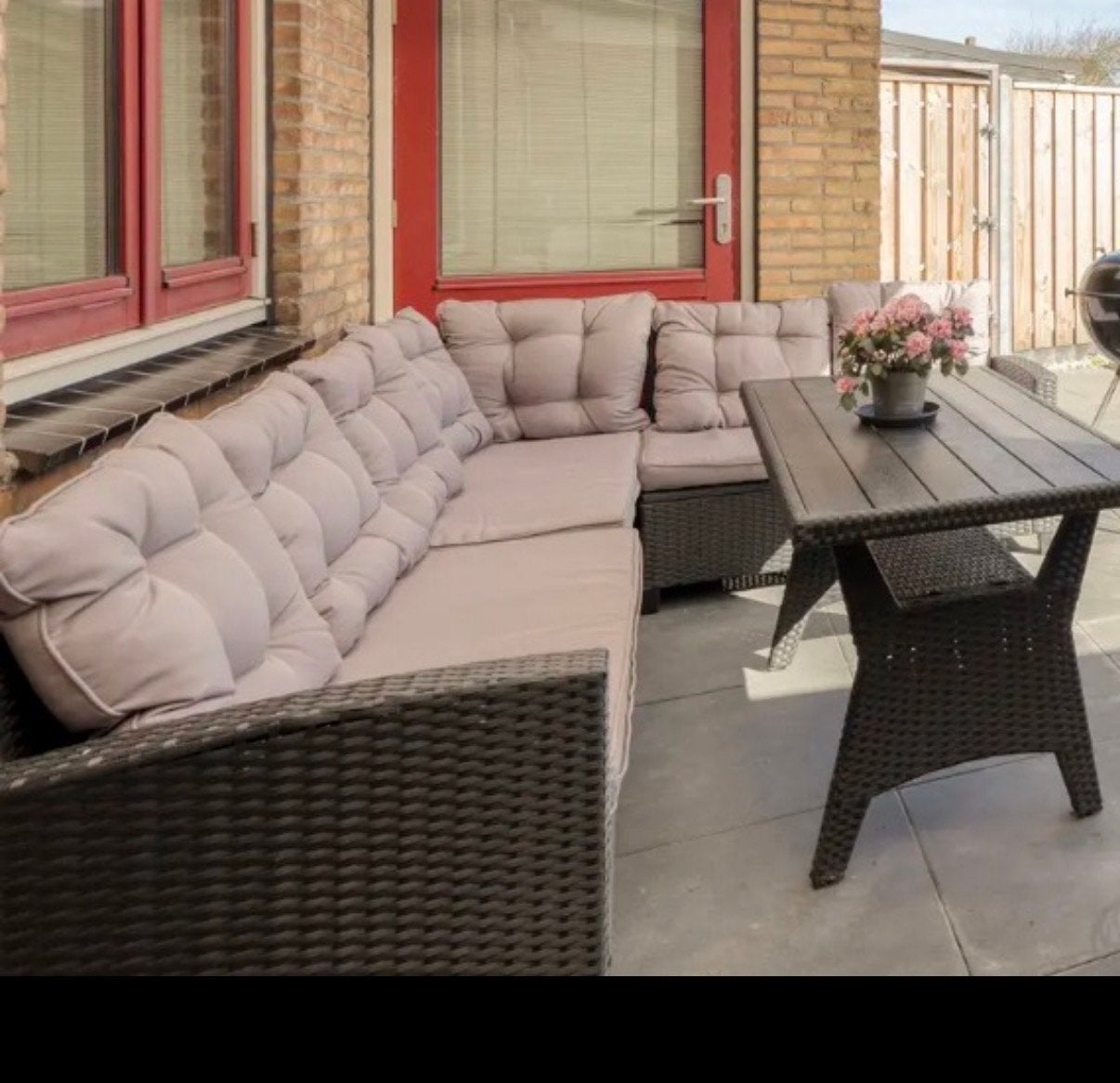 6-persoons tuinset met kussens, Tuin en Terras, Tuinsets en Loungesets, Ophalen, Gebruikt, 6 zitplaatsen, Bank