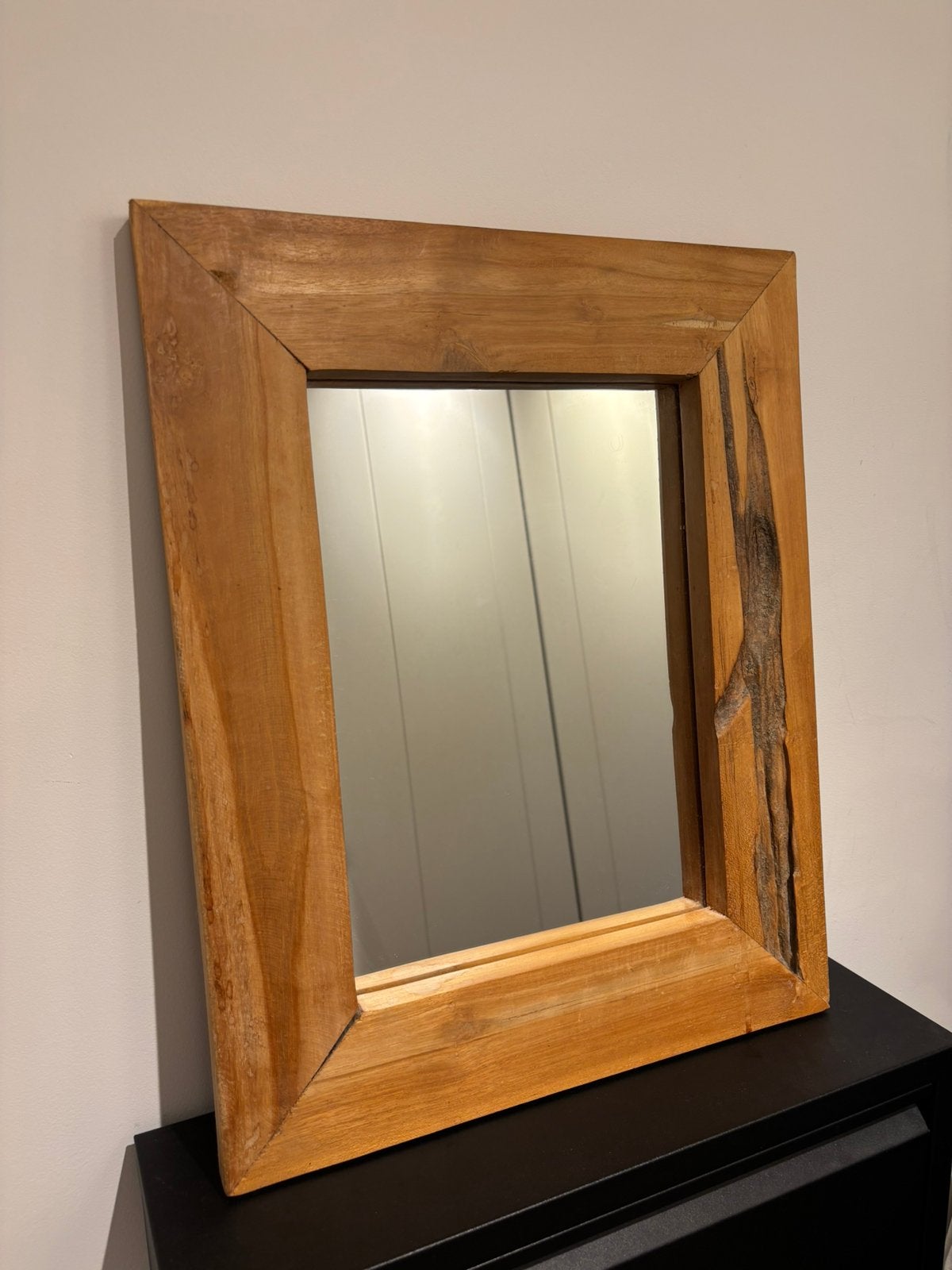 Spiegel hout 40x50 cm, Huis en Inrichting, Woonaccessoires | Spiegels, Ophalen, Minder dan 50 cm, Zo goed als nieuw, Minder dan 100 cm