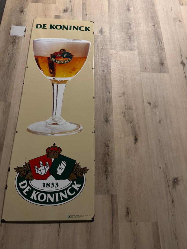 Groot Emaille Reclamebord De Koninck Bier, Antiek en Kunst, Ophalen of Verzenden