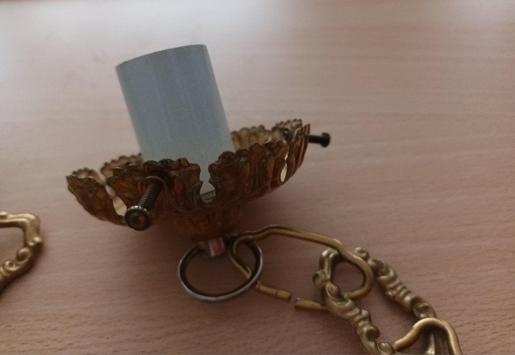 Lampfitting met goudkleurige decoratieve ketting, Ophalen of Verzenden