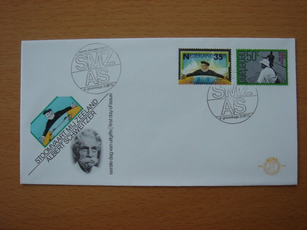 NVPH E141 1e Dag-enveloppe Herdenking 1975, Ophalen of Verzenden, Onbeschreven, Nederland