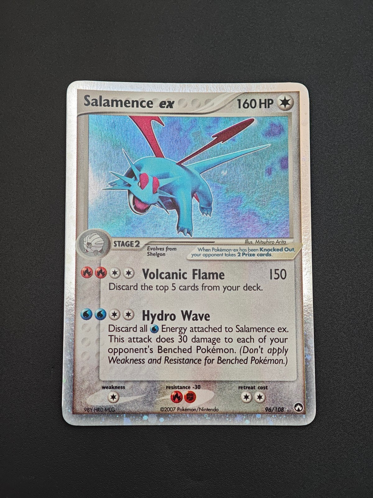 Salamence ex Pokémon kaart 96/108 Holo, Ophalen of Verzenden, Zo goed als nieuw, Losse kaart, Foil