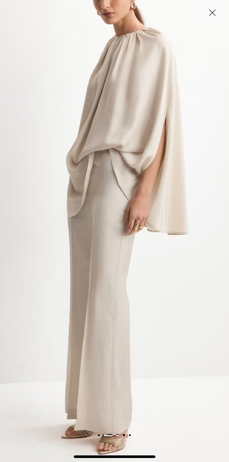 Cape blouse + broek Mango nieuw met kaartje, Verzenden, Nieuw, Maat 36 (S), Beige