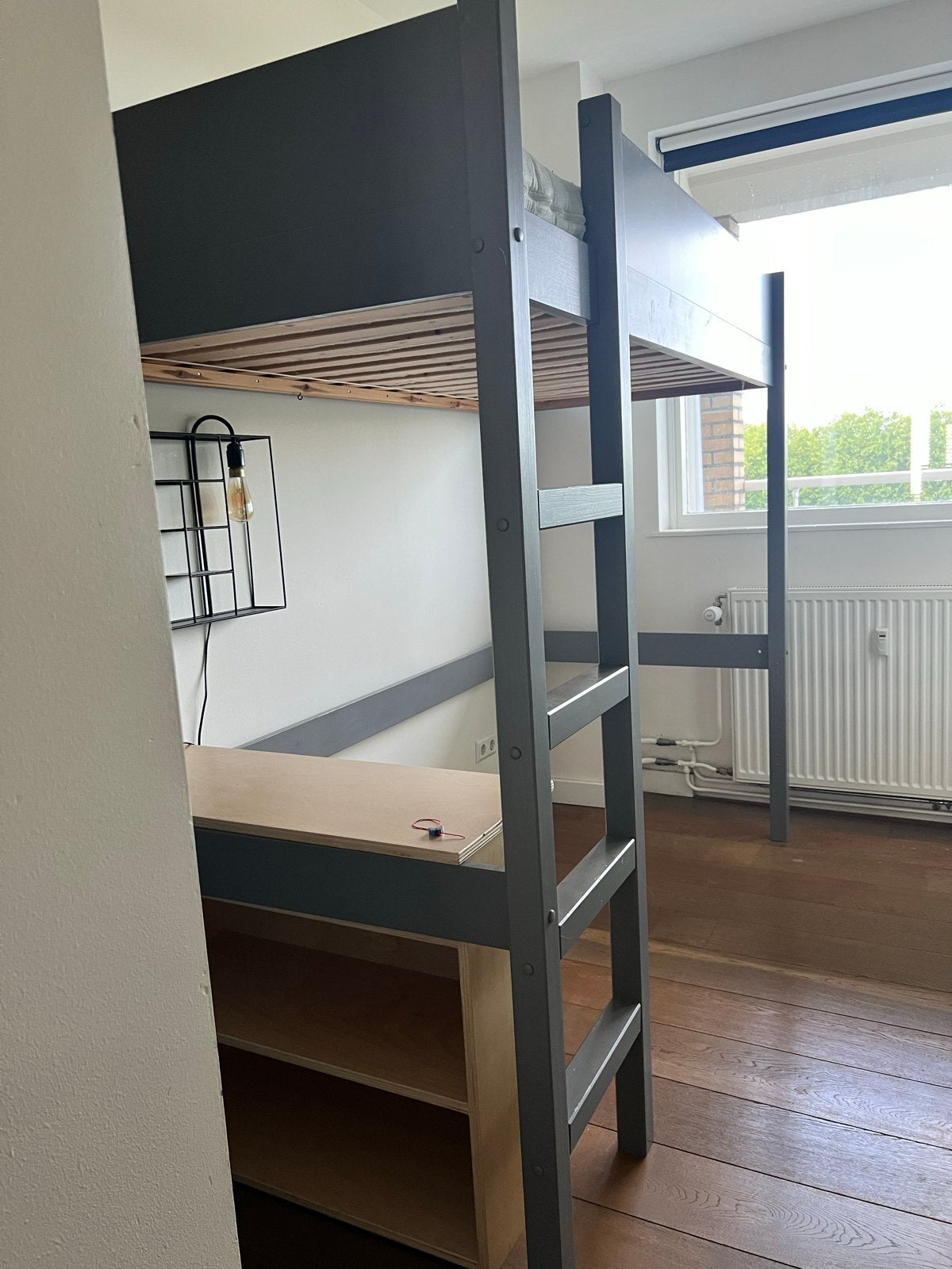 Hoogslaper met op maat gemaakt kastje - Gebruikt, Ophalen, Gebruikt, Eenpersoons, 90 cm