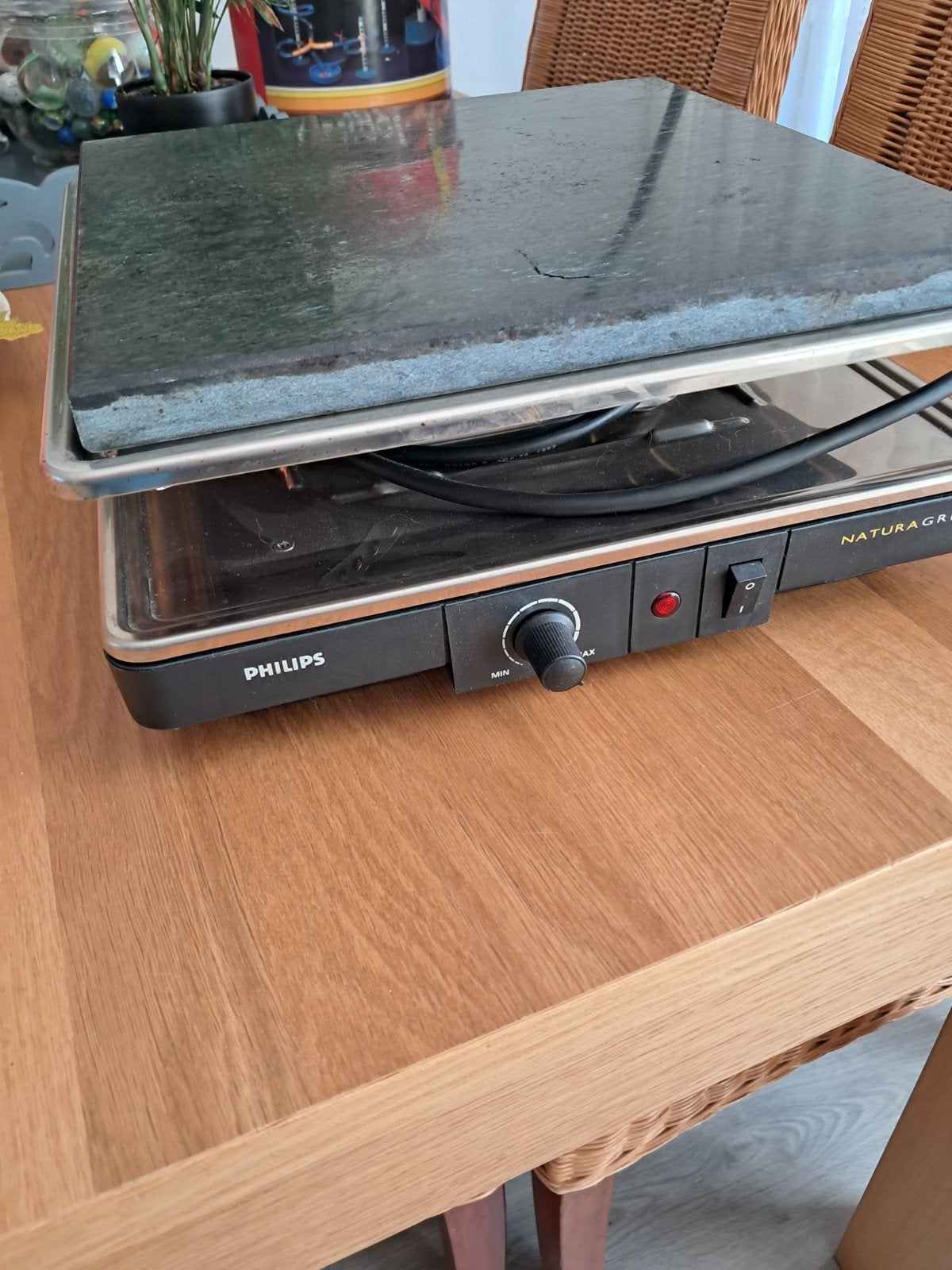 Philips Naturagrill - Steen grillplaat, Ophalen of Verzenden, Gebruikt, 4 t/m 7 personen