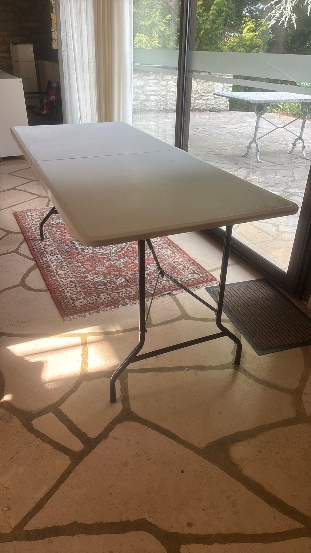 Stevige klaptafel, 150 tot 200 cm, Rechthoekig, Kunststof, Gebruikt