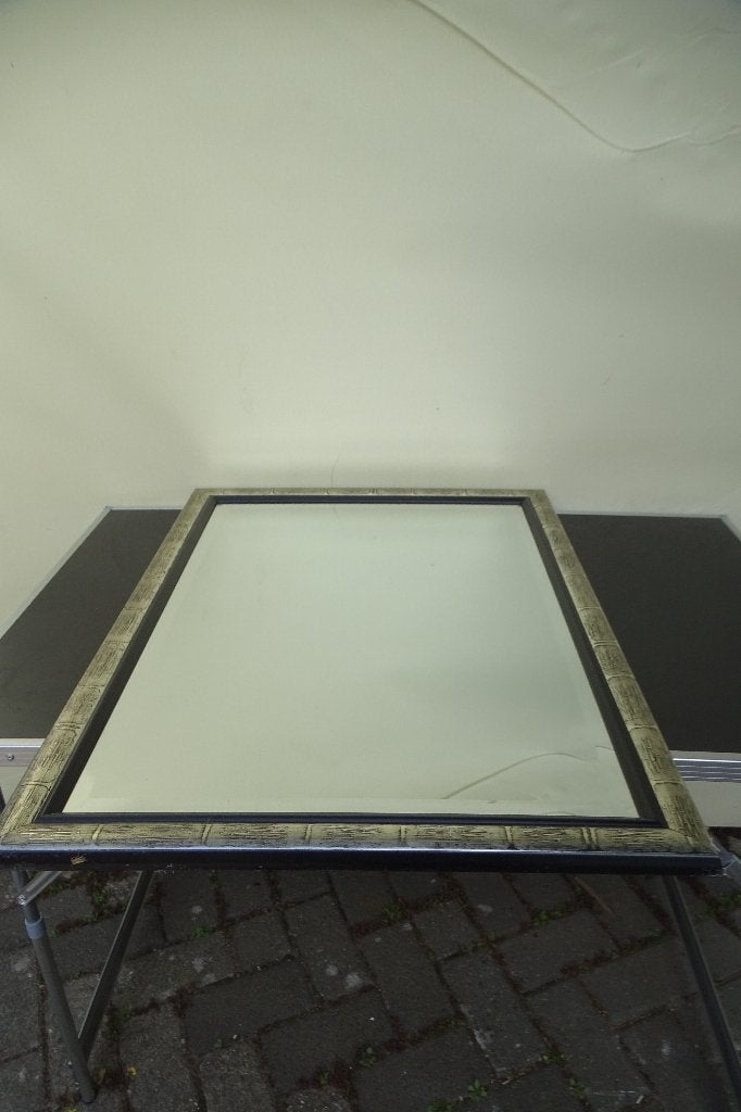 Spiegel, zwart/zilver, Ophalen, Minder dan 50 cm, Gebruikt, Minder dan 100 cm