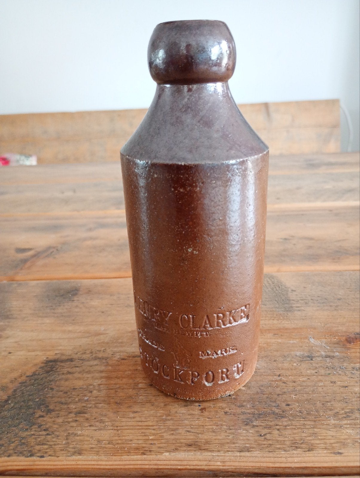 Antieke Henry Clarke Stockport Steengoed Fles - 19e Eeuw, Antiek en Kunst, Ophalen of Verzenden