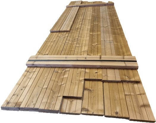 Thermowood planken Rhombus profiel 1.8x14.0 cm - nr: tp206, Tuin en Terras, Palen, Balken en Planken, Ophalen, Nieuw, 250 cm of meer