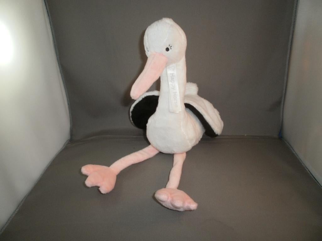happy horse ooievaar Stork Stan zwart/wit roze snavel/poten, Nieuw, Ophalen of Verzenden, Middelgroot (20 tot 80 cm), Meerkleurig
