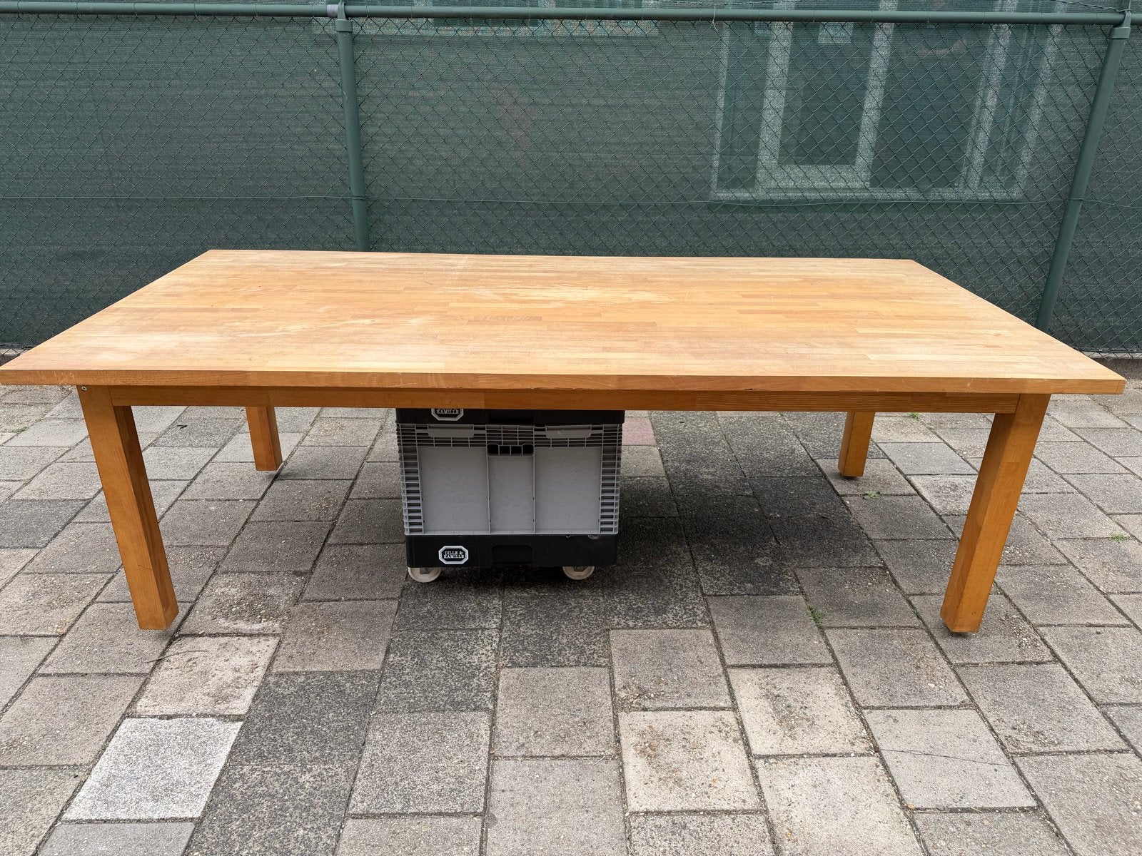 Robuuste houten eettafel beuken 250x120x75, Huis en Inrichting, Ophalen, Gebruikt, 100 tot 150 cm, 200 cm of meer