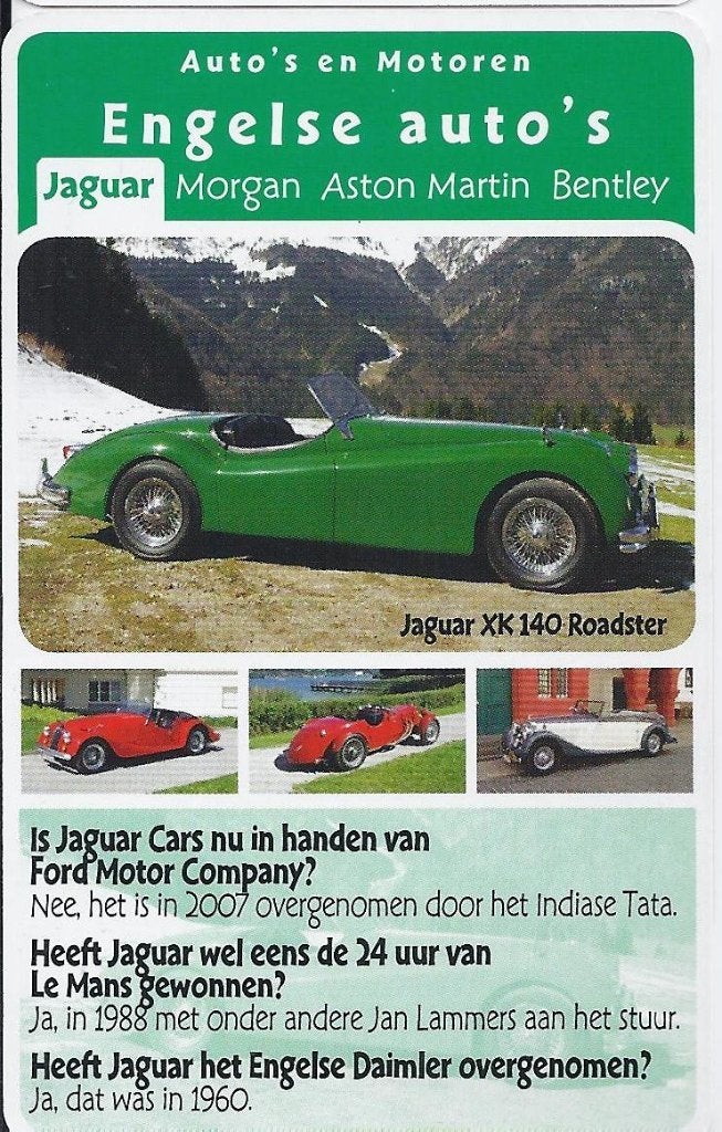 Autokaartje jaguar xk 140 roadster, Ophalen of Verzenden, Zo goed als nieuw, Auto's