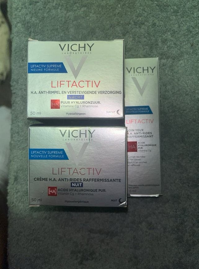 Vichy Liftactiv Supreme Nachtcrème & Oogcrème Set, Ophalen of Verzenden, Nieuw, Ogen, Verzorging