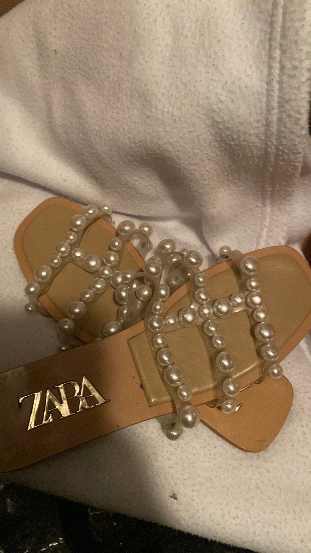 Zara parel sandalen mt 38, Ophalen, Zo goed als nieuw, Overige materialen