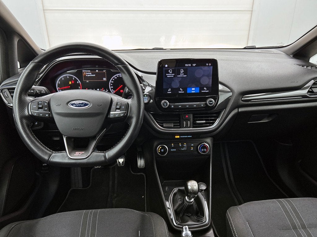 Ford FIESTA 1.5 EcoBoost ST-3(Goed OnderH, Navi, Carplay/ An, Auto's, Voorwielaandrijving, Gebruikt, Blauw, Leder en Stof