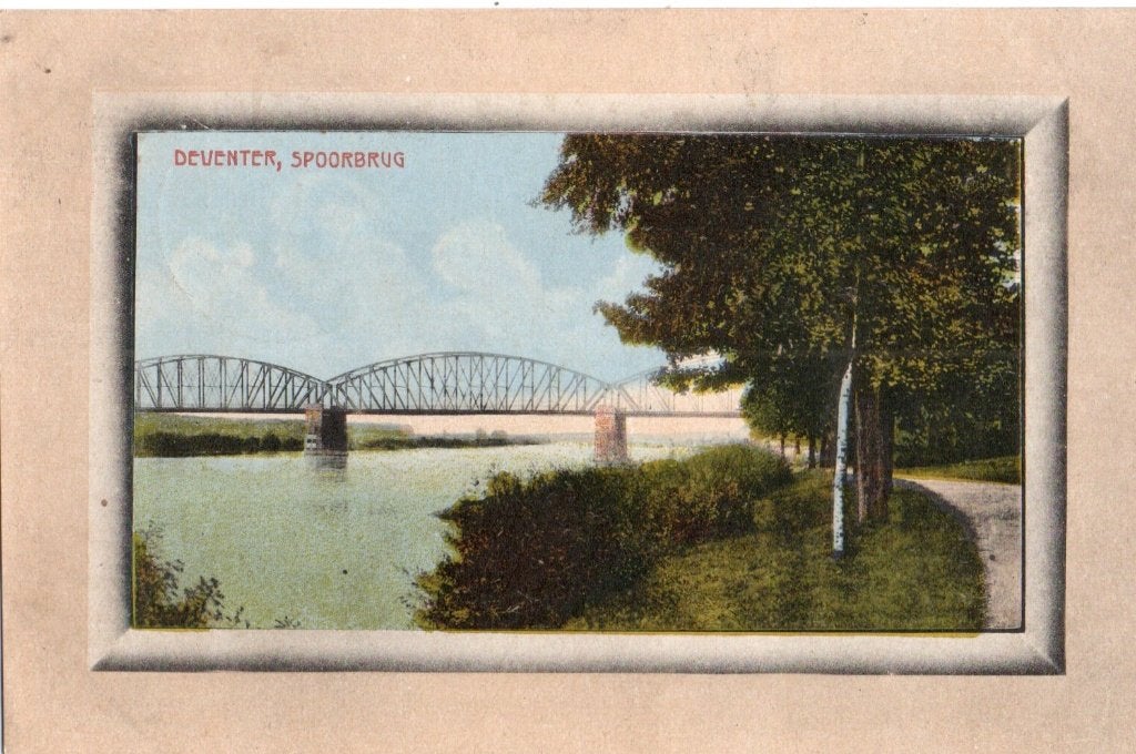 Deventer, Spoorbrug. 6895, Verzamelen, Ansichtkaarten | Nederland, Verzenden, Voor 1920, Gelopen, Overijssel