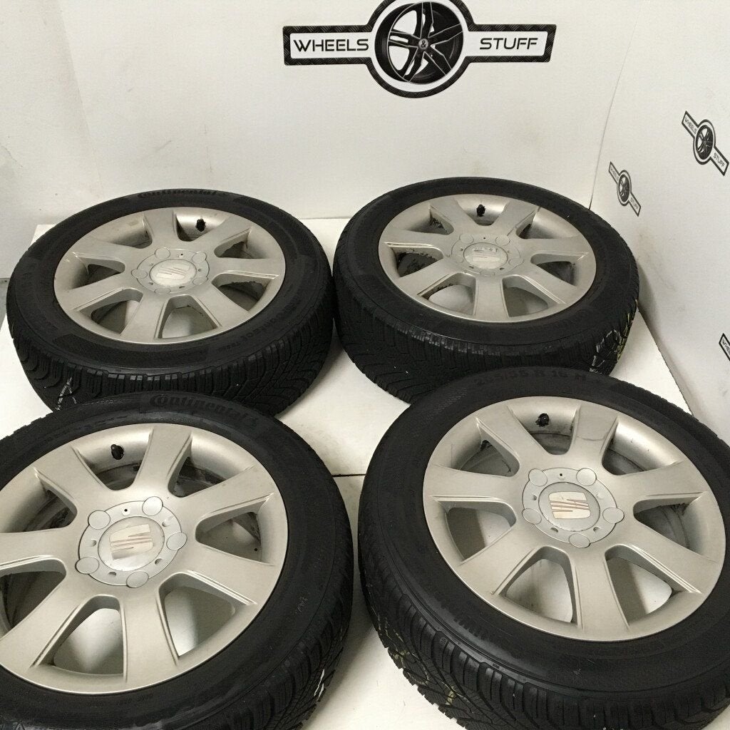 Seat Altea lichtmetaal velgen 16"inch winterbanden 5x112, Ophalen, Gebruikt, 16 inch, Banden en Velgen