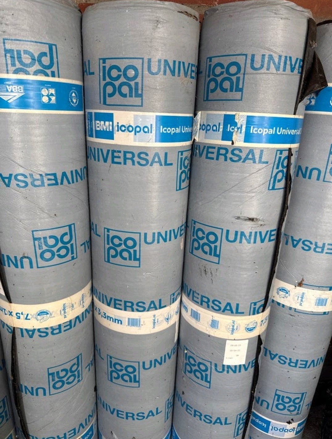 5 rollen Icopal Universal zelfklevende dakbedekking 7.5 x 1m, Ophalen, Overige materialen, Zwart, Nieuw