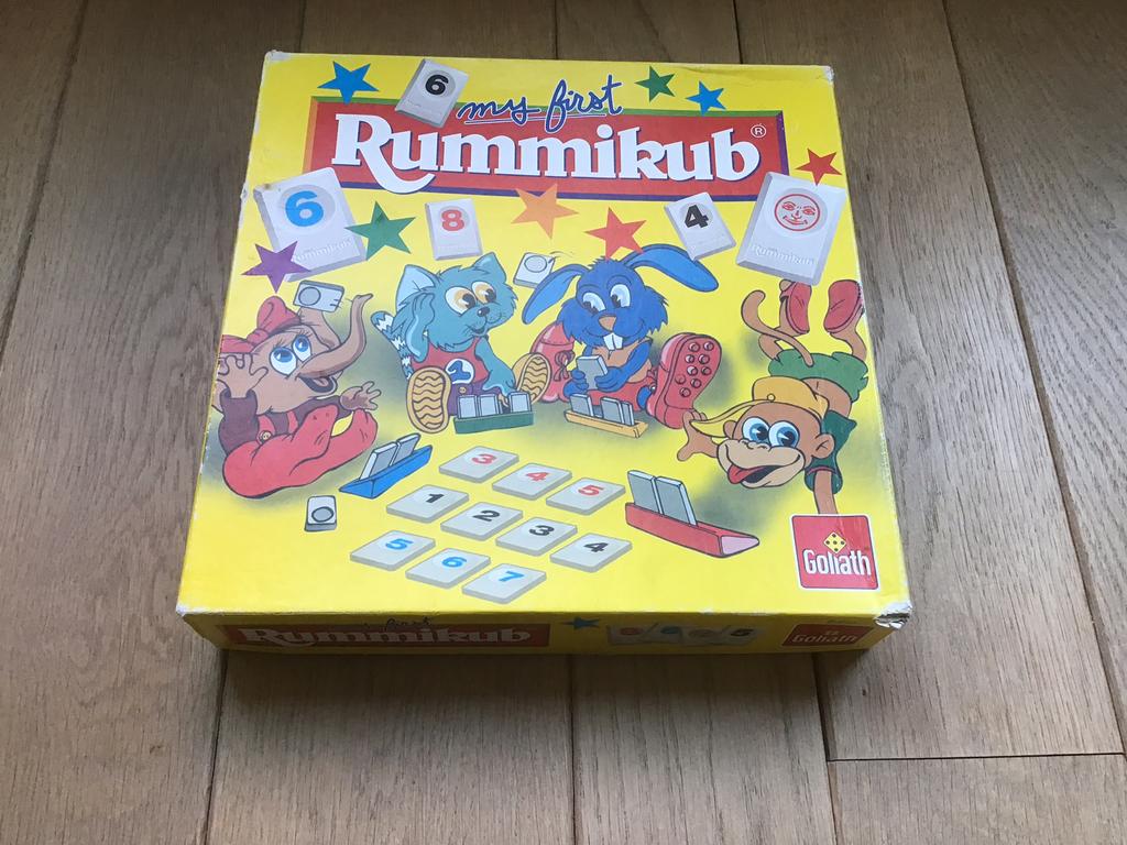 Rummikub my first jr van Goliath lft 4-10 jr voor 2 tot 4 sp, Ophalen of Verzenden, Gebruikt