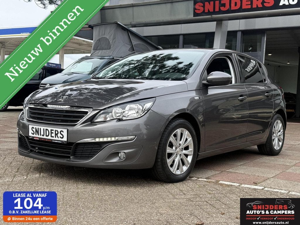 Peugeot 308 1.2 PureTech Allure camera navi lm velgen, Voorwielaandrijving, Gebruikt, Zwart, 1199 cc