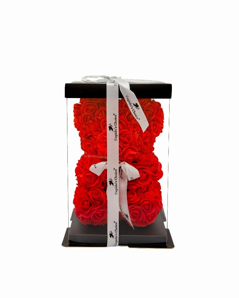 Rozenbeer 25cm in Doos Cupido's Choice, Ophalen of Verzenden, Stoffen beer, Overige merken