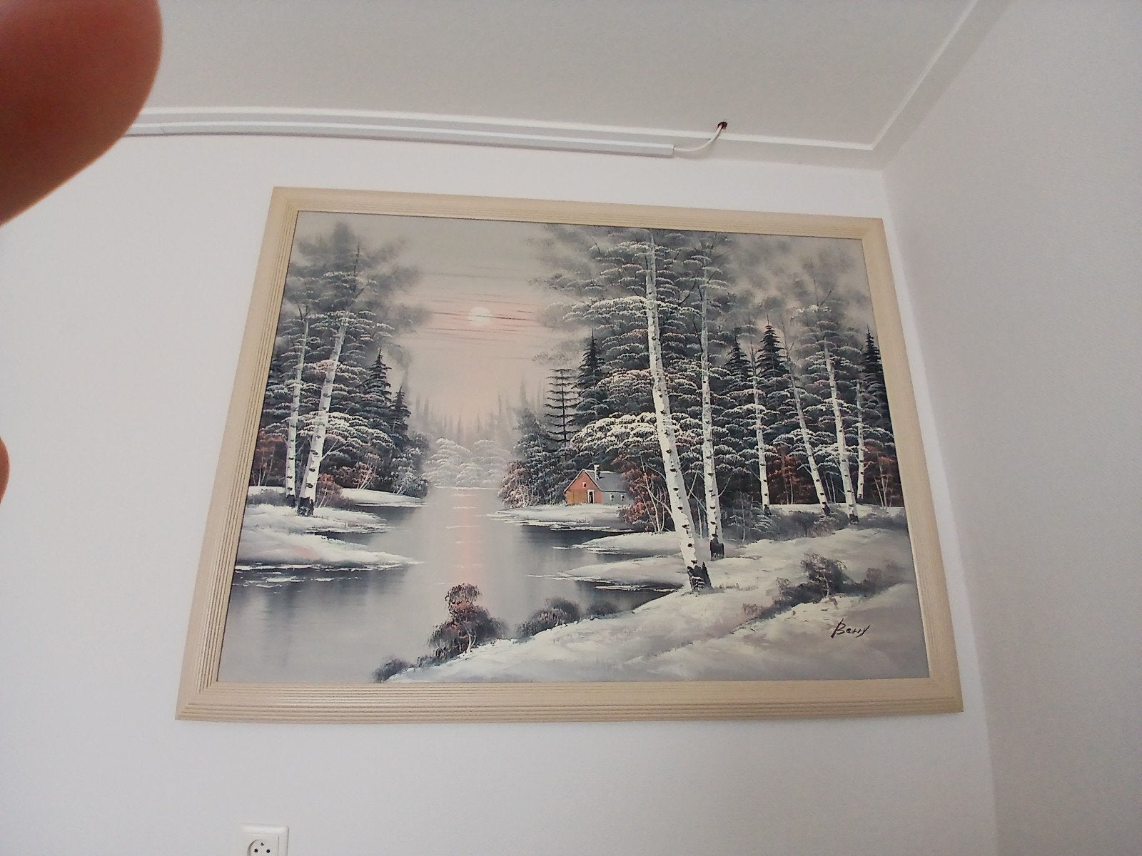 groot natuur schilderij van barry bob ross style, Antiek en Kunst, Ophalen of Verzenden