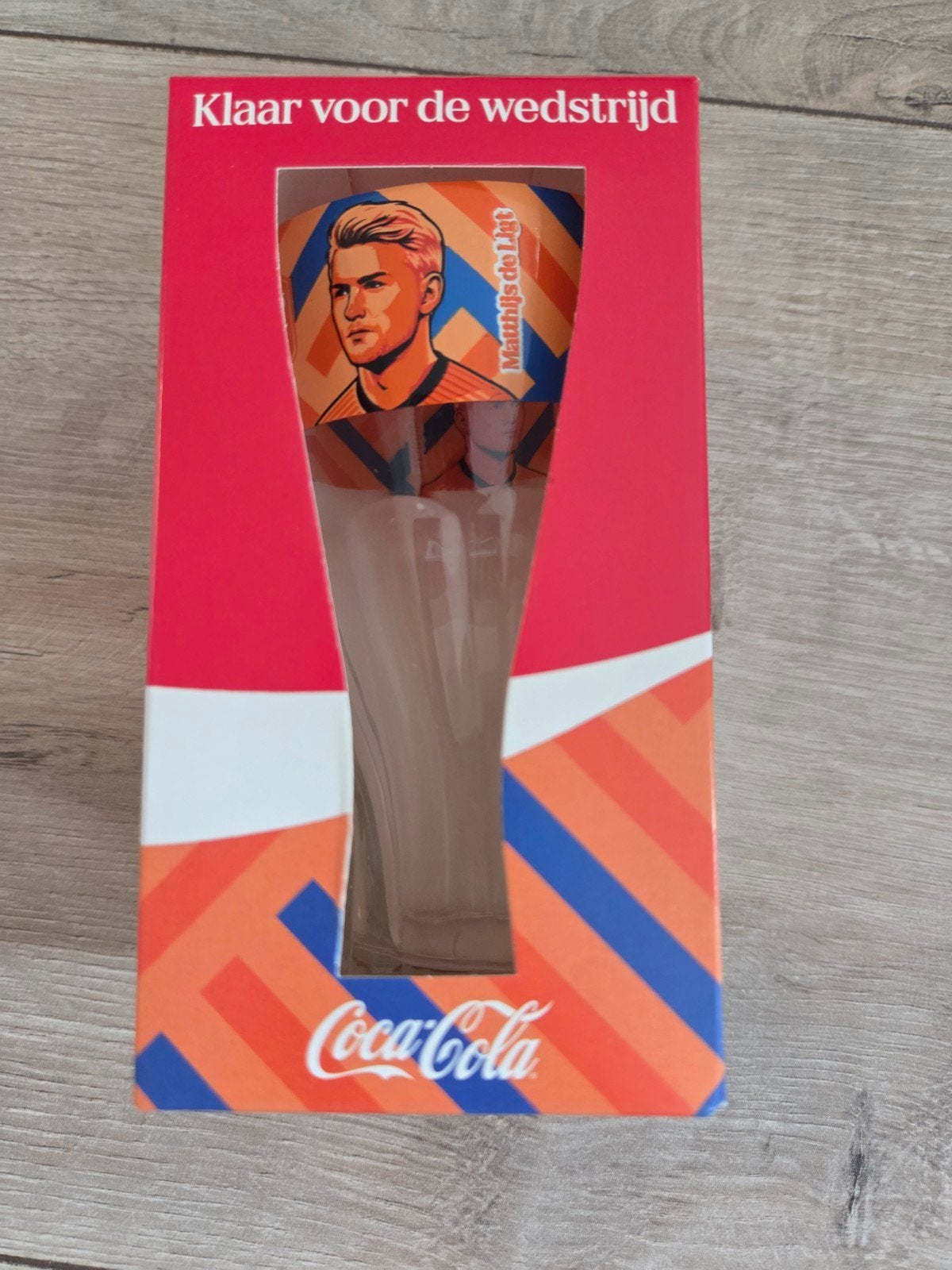 Coca-Cola glas Matthijs de Ligt, Nieuw, Ophalen of Verzenden, Meerkleurig, Overige merken