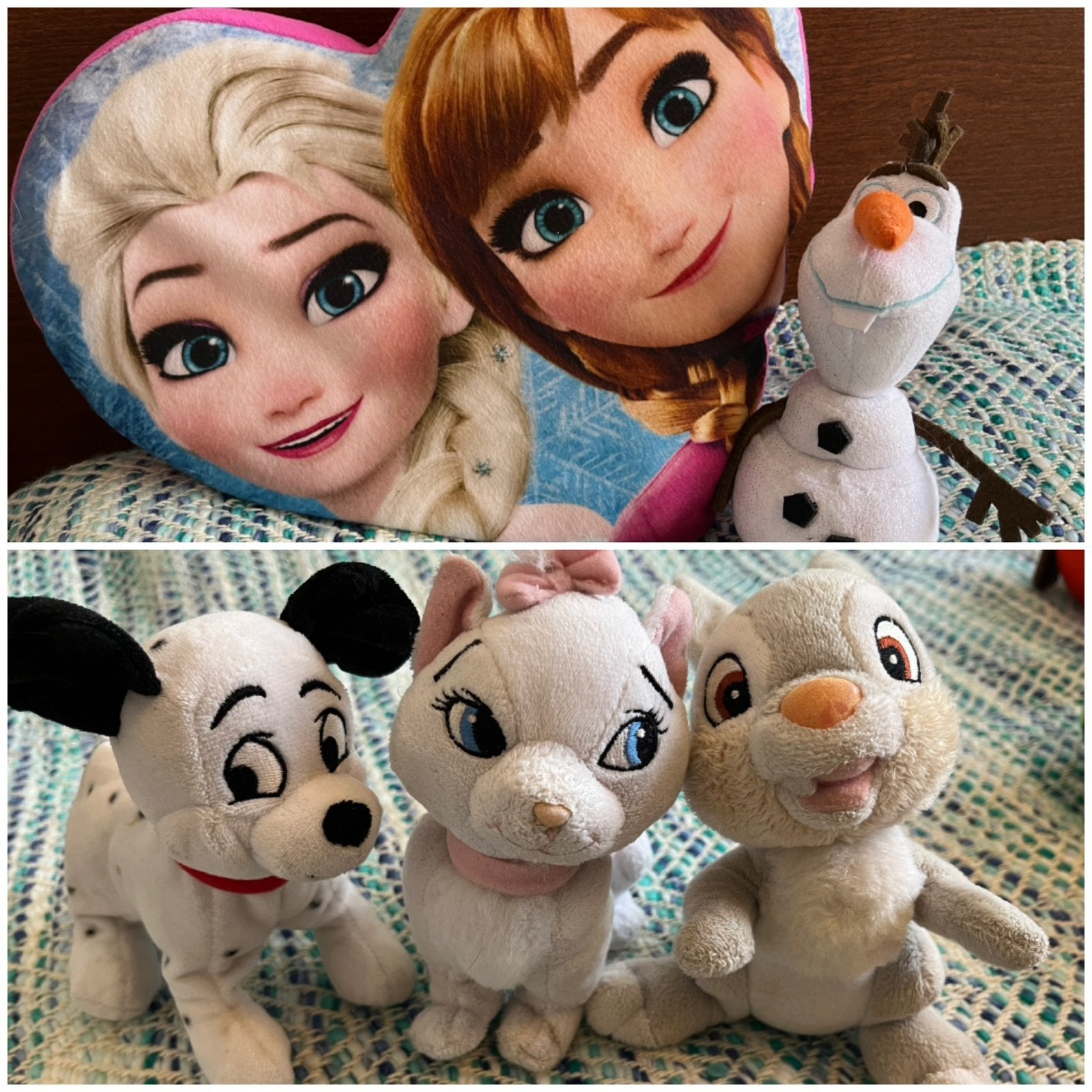 Disney knuffels/kussen: Dalmatiër, Marie, Stampertje, Frozen, Ophalen of Verzenden, Gebruikt, Knuffel