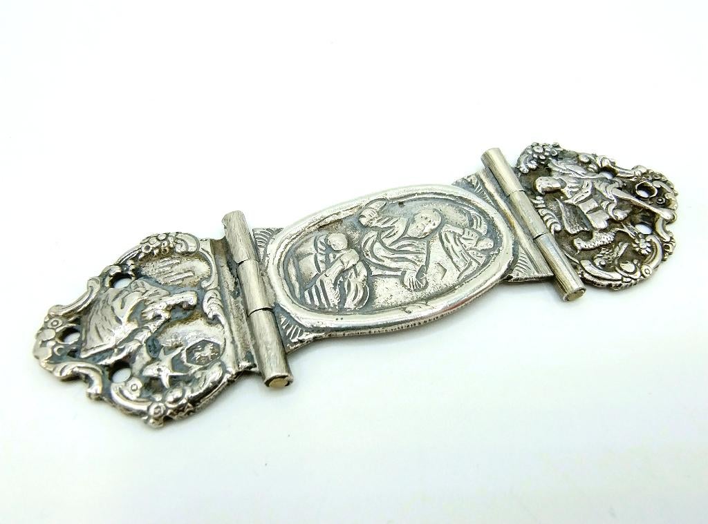 Zilveren bijbelslot, muiter, klamparm, aanzetstuk, 1820, Verzenden, Zilver