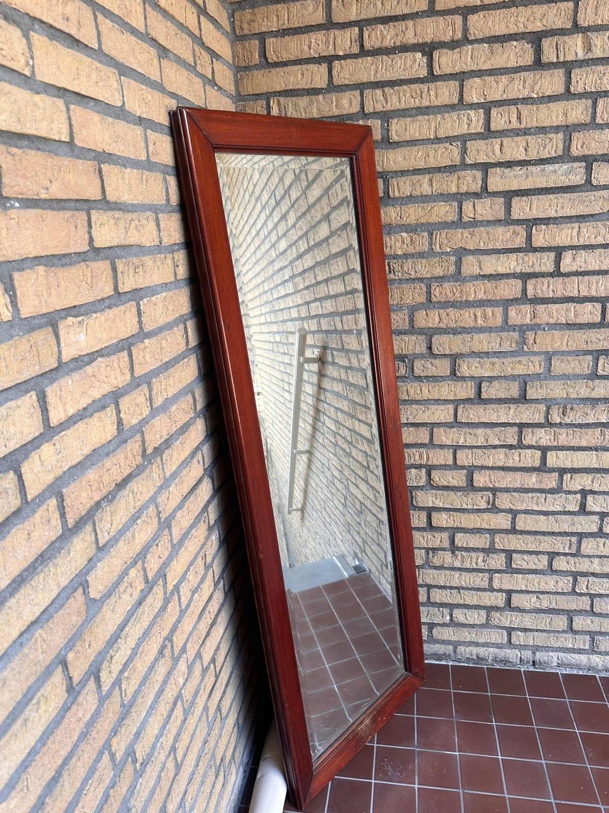 Antieke spiegel circa 150cm hoog, Ophalen, Rechthoekig