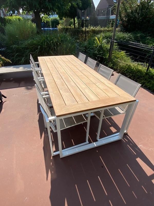 Grote tuinsets met tafels tot 280 cm teak en aluminium, Ophalen of Verzenden, Nieuw