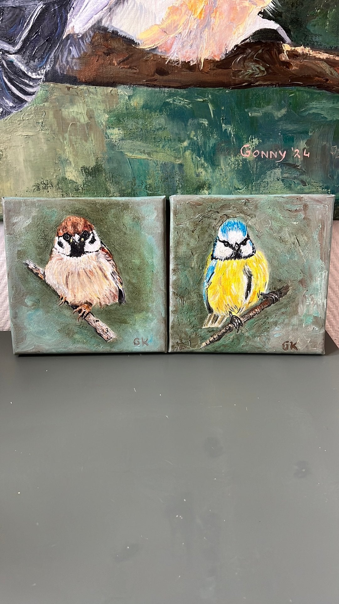 Olieverf schilderij 20/20 cm, Ophalen of Verzenden