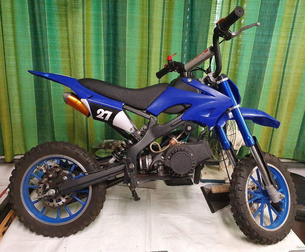 Crossmotor, minibike kind van 5 tot 9 jaar met motorjack, Ophalen, Gebruikt, 49 cc, Schijfrem