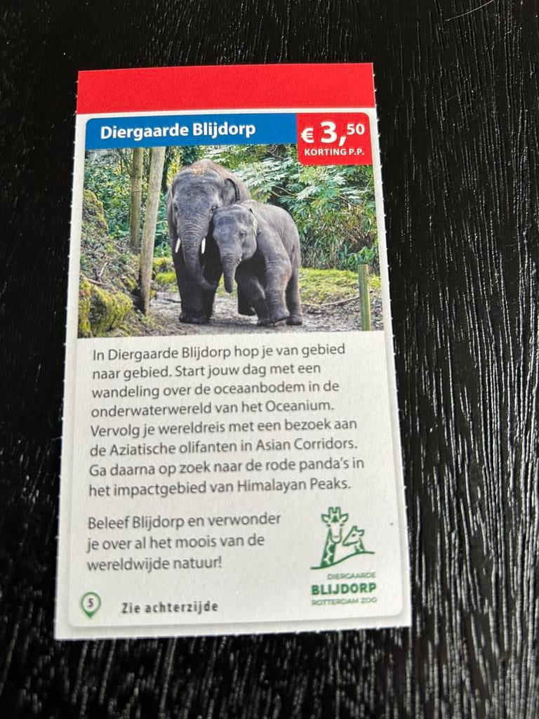 Voordeelcoupon Diergaarde Blijdorp, Tickets en Kaartjes, Eén persoon