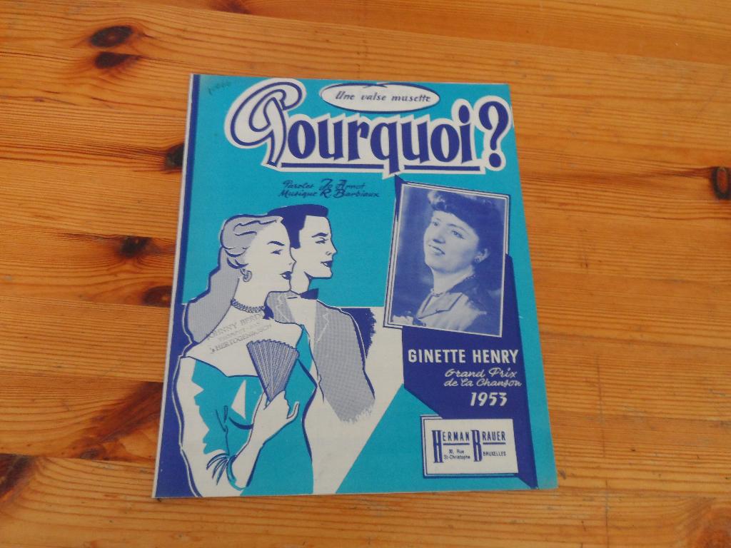 Pourquoi - barbieux / arnot - ginette henry, Gebruikt, Gitaar, Ophalen of Verzenden, Artiest of Componist