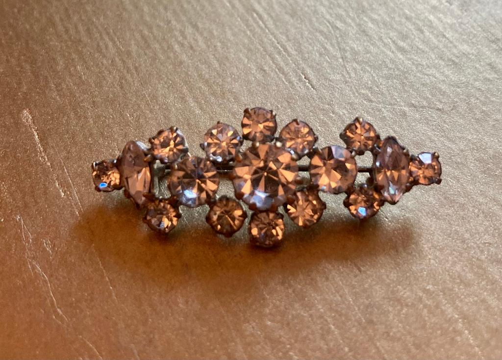 vintage boho strass stenen antieke broche costume jewelry, Sieraden, Tassen en Uiterlijk, Antieke sieraden, Ophalen of Verzenden