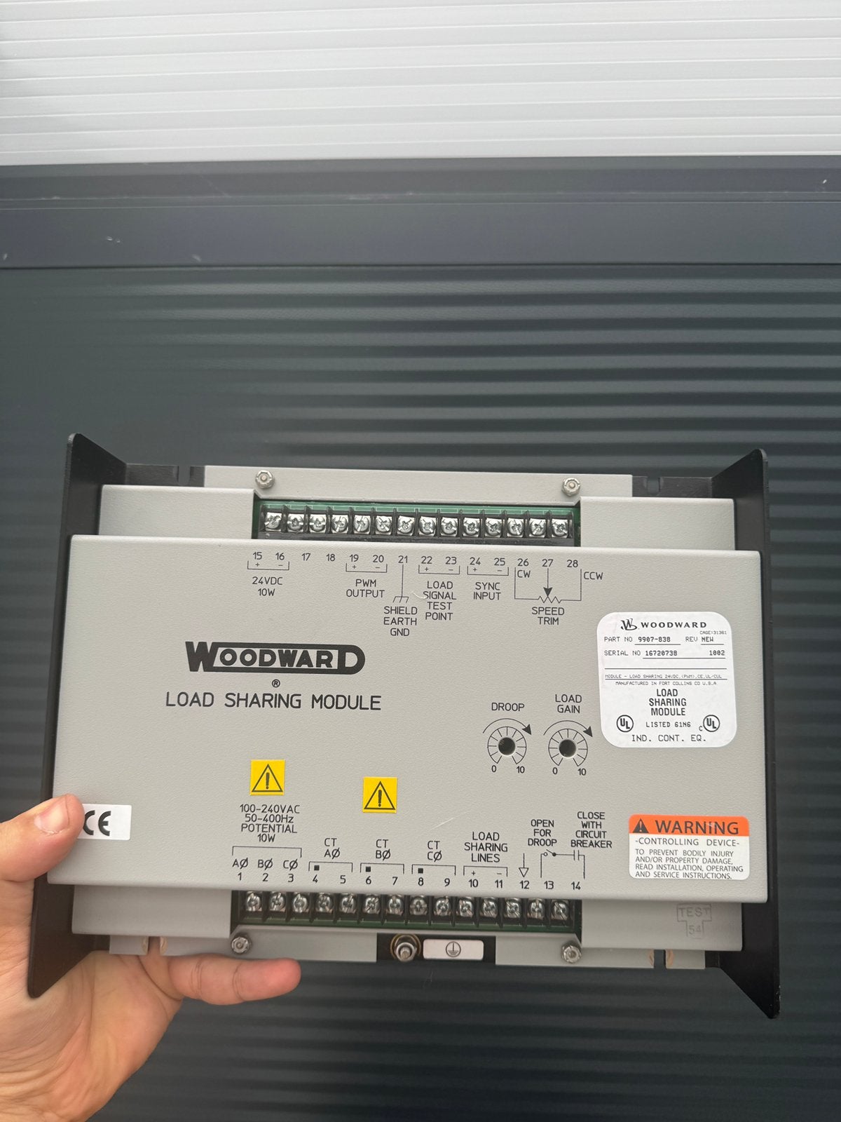 Woodward 9907-838 Load Sharing Module 24VDC, Ophalen of Verzenden, Zo goed als nieuw, Overige typen